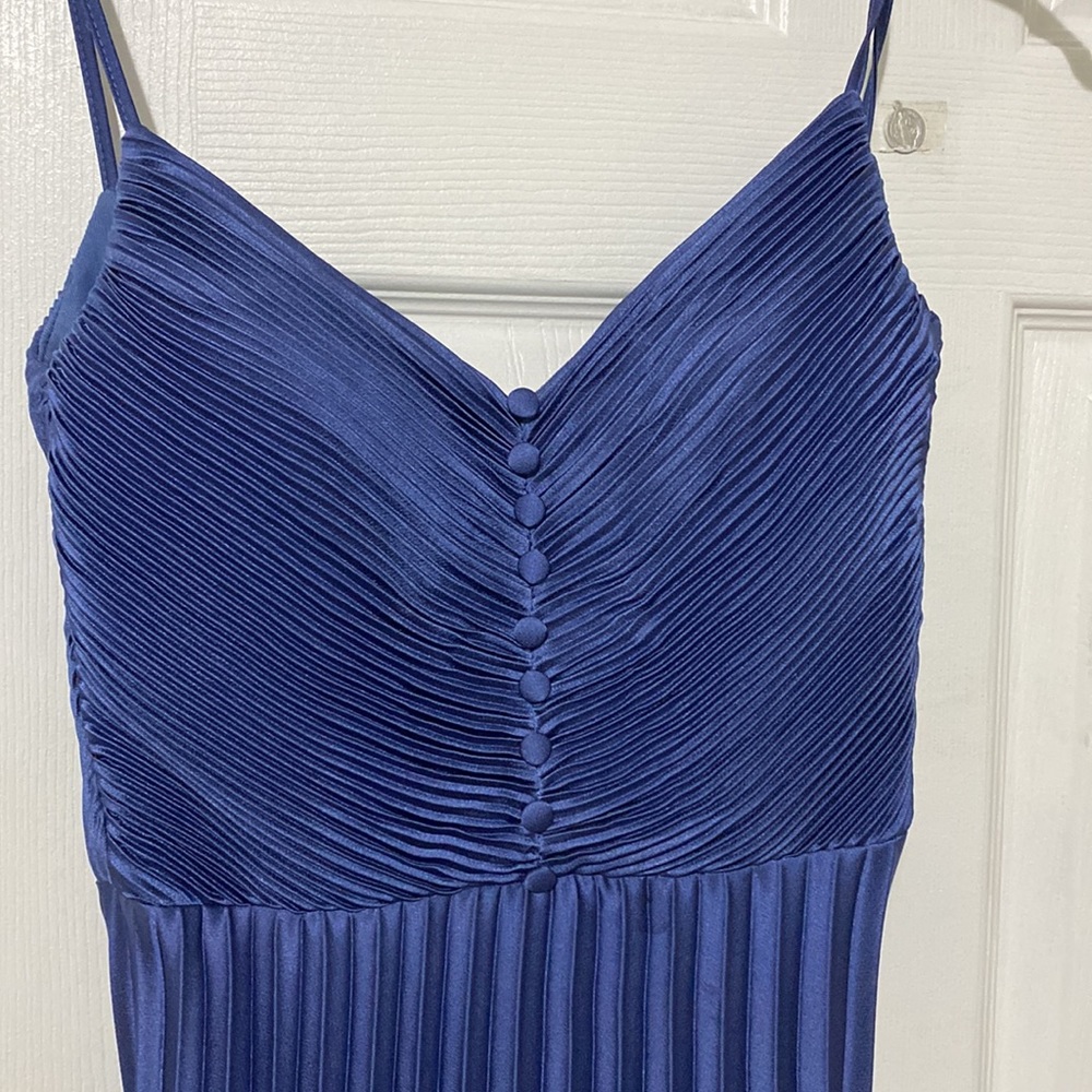 Blue Pleated Dress - Picture 4 of 5